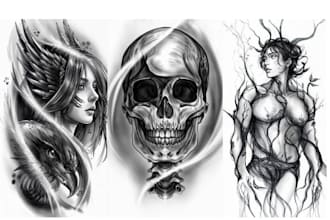 create your japanese custom tattoo design and illustration