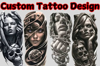 create tattoo design with mandala, flowers or custom