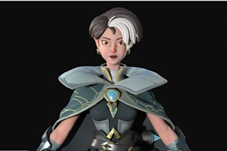 do 3d character model, human, stylized game character, 3d topology daz3d modular