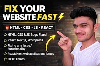 fix HTML CSS javascript bugs, react nextjs issues