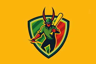 make cricket sports team brand logo