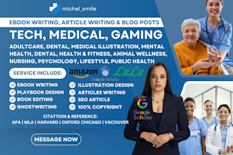 write SEO blog posts on tech crypto gaming self help medical healthcare articles