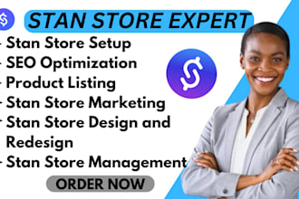 setup and design stan store and upload digital products for your stan store