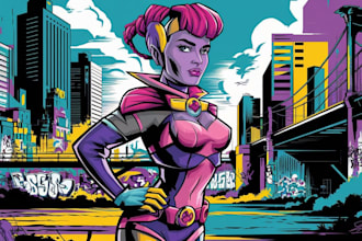create a unique pop art and street graffiti style modern artwork