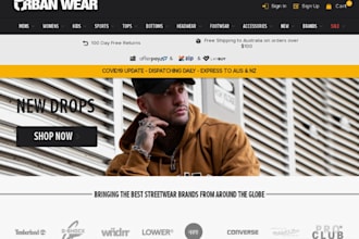 design clothing website, streetwear website,  clothing store for clothing brand