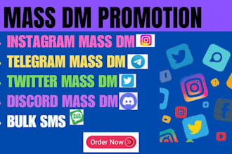 do telegram mass dm ,instagram mass dm, discord mass dm, twitter promotion