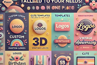create cute,professional,3d,brand,gaming logo,also digital thumbnail,invitation