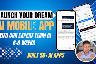 build ai mobile app, flutter app, ai saas app, ai web app with support