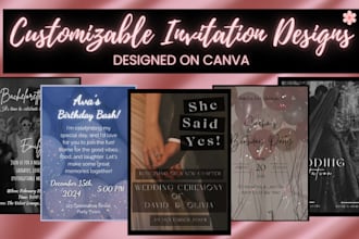 design invitation cards for wedding, birthday or any event