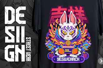 do custom ai tshirt design, streetwear illustrations