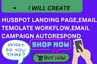create hubspot landing page email template workflow automation, data entry