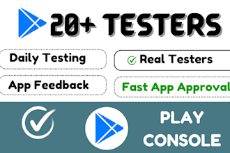 twenty testers are performing closed mobile app testing for fourteen days