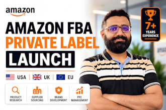 your amazon fba virtual assistant for private label brand product research, fbm