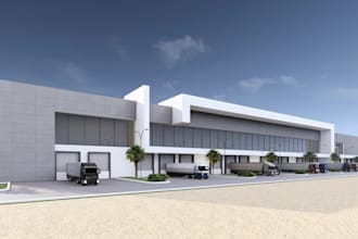 make 3d warehouse commercial store 3d exterior design factory shipping container