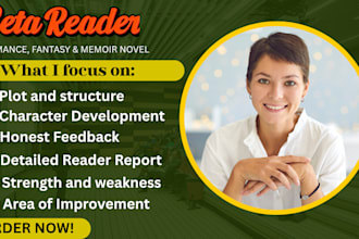 beta read, critique romance sci fiction fantasy novel, horror or nonfiction book