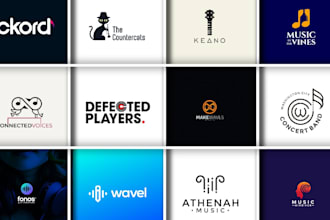 dj music band rock producer studio text singer design logo