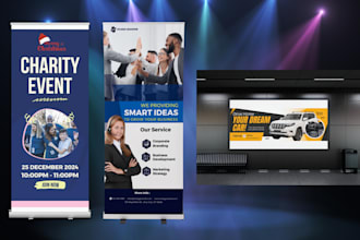 do rollup, billboard, sign design, retractable banner design any hours