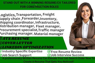 write logistics, transportation, inventory manager warehouse, freight resume