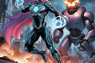 draw stunning graphic novel superhero comic book character design and storyboar
