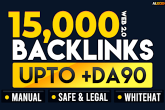 create 15000 backlinks high domain authority SEO web2 link building