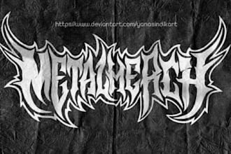 draw a brutal slam, death metal, grindcore, etc logo