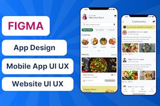 do mobile app design in figma, app ui ux, app store screenshots