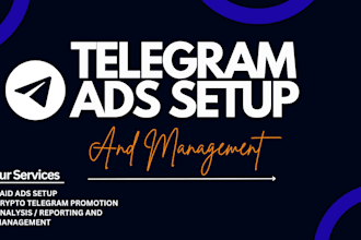do telegram ads setup, management and ads fixing