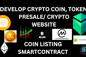 develop crypto coin, token, crypto website with coin listing on cmc, coingecko