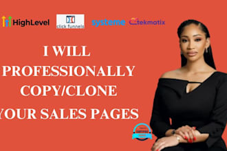 copy clone gohighlevel clickfunnel landing page funnel pipeline website ghl VA