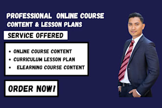 create online course content curriculum lesson plans elearning course content