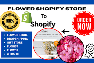 design flower shopify flowerstore dropshipping gift store florist flower website