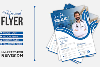 design business, medical, travel and real estate flyers in 24 hours