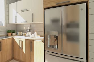 build 3d kitchen design with realistic render architectural, walkthrough 3ds max