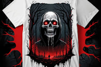 create custom horror t shirt designs ,logo and illustrations