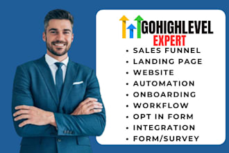 build gohighlevel landing page, sales funnel, go high level ai chatbot expert