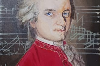 create a hand painting in oil, or acrylic portrait