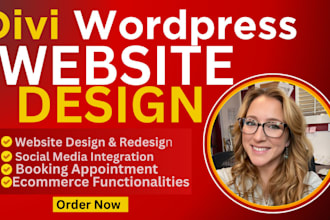 design a responsive divi worpress website divi theme and divi customization
