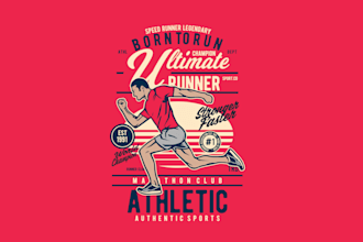 create attractive and imagination athlete logo design