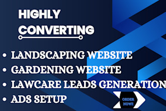 setup landscaping website gardening website, lawn care leads