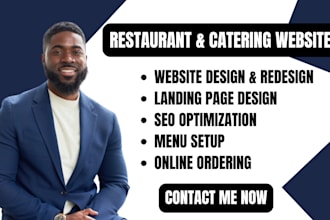 design restaurant website catering website food website cafe, bakery website