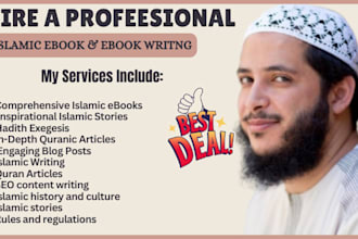 write islamic ebooks, stories, hadith and quran articles and blog posts for you