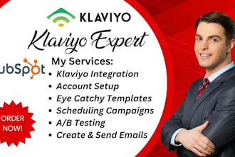 create and send emails, ab testing, email scheduling campaigns on klaviyo