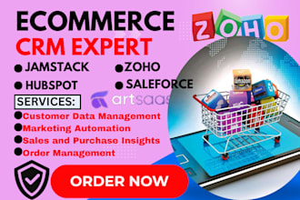 setup ecommerce crm zoho bubble io saas saleforce monday jamstack godaddy crm