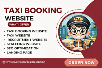 create taxi booking website, chauffeur, limousine, car rental website