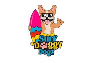 design cool surf dog logo