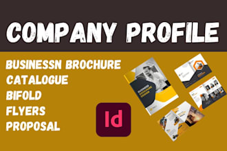 design company profile, business brochure, catalogue bifold proposal on indesign