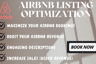 optimize airbnb listing to enhance bookings, increase traffic and boost sales