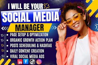 be your social media marketing manager tik tok manager instagram content creator