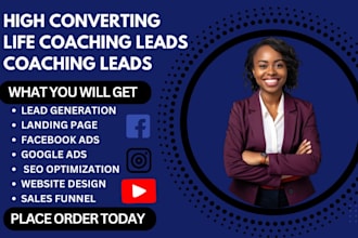 generate hot life coaching leads coaching leads life coaching website via fb ads