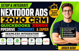 nextdoor ads zoho crm quickbooks xerox pipedrive zohobooks zapier integration